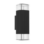 Eglo Applique Murale Castelnuovo Aluminium Noir Up & Down | IP65 - Convient pour 1x GU10